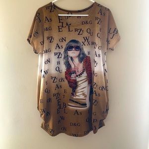 Snazzy rhinestone graphic tee